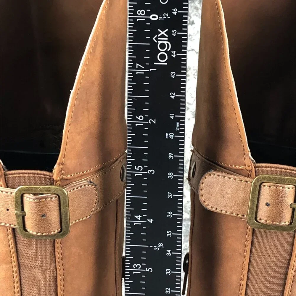 Jasmin Women's Size 6.5M Satisfy Brown Faux Leather Side Zip Over The Knee Boots